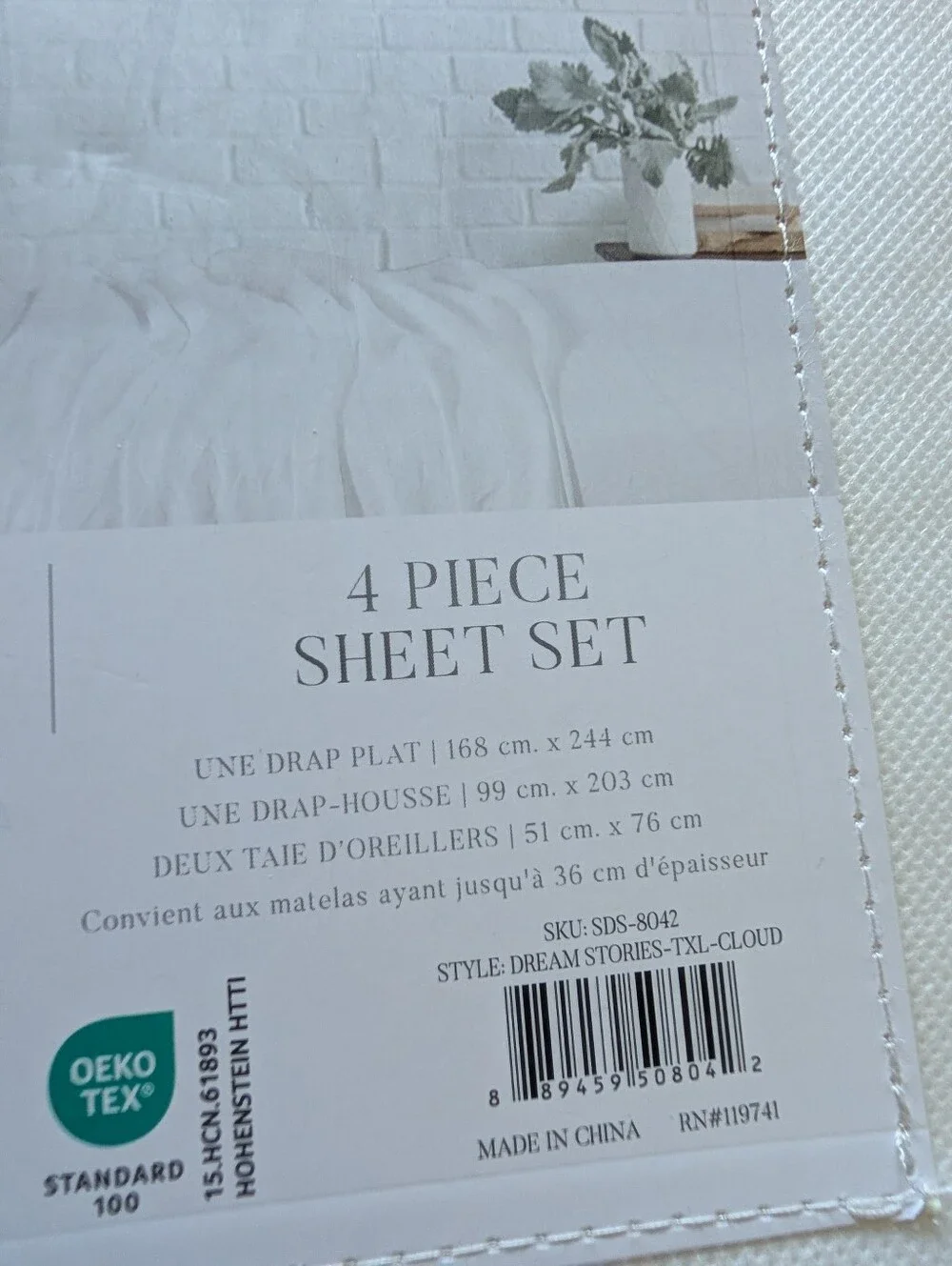 Dream Stories X-Long Twin 4-Piece Sheet Set - White